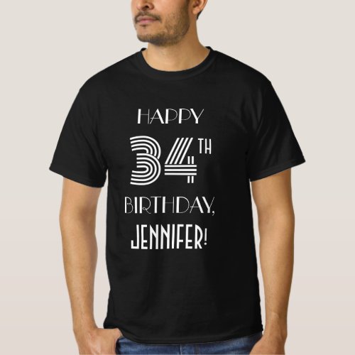Art Deco Inspired Style 34th Birthday Party Shirt