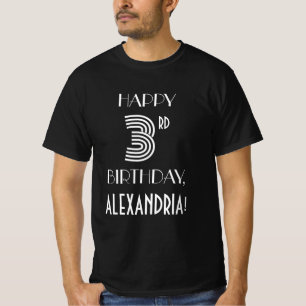 Art Deco Inspired Style 3rd Birthday Party Shirt