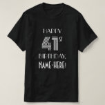 [ Thumbnail: Art Deco Inspired Style 41st Birthday Party Shirt ]