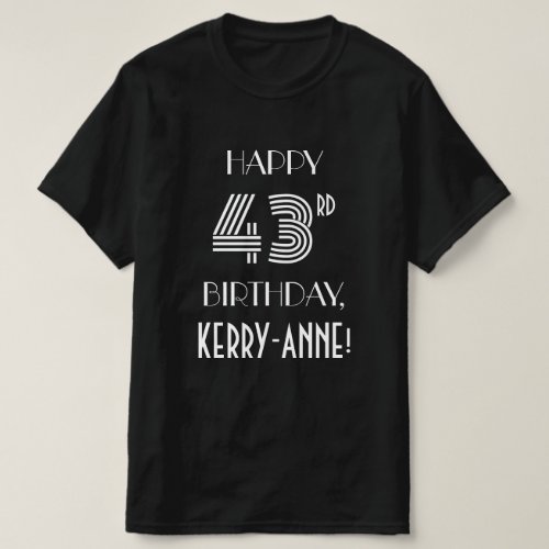 Art Deco Inspired Style 43rd Birthday Party Shirt