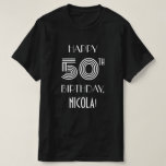 [ Thumbnail: Art Deco Inspired Style 50th Birthday Party Shirt ]