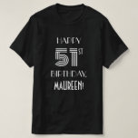 [ Thumbnail: Art Deco Inspired Style 51st Birthday Party Shirt ]