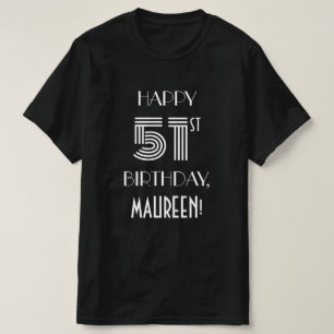 Art Deco Inspired Style 51st Birthday Party Shirt