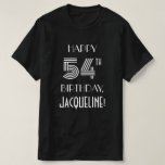 [ Thumbnail: Art Deco Inspired Style 54th Birthday Party Shirt ]