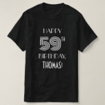 [ Thumbnail: Art Deco Inspired Style 59th Birthday Party Shirt ]