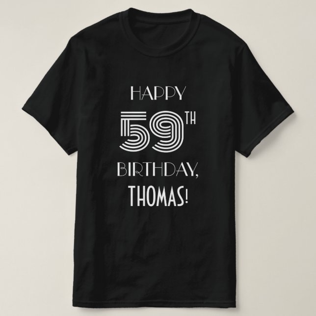 Art Deco Inspired Style 59th Birthday Party Shirt (Design Front)