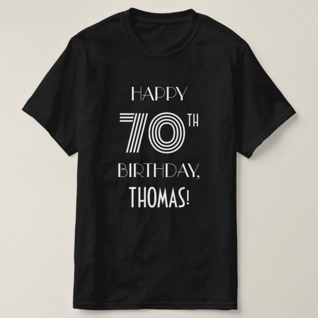 Art Deco Inspired Style 70th Birthday Party Shirt (Design Front)