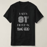 [ Thumbnail: Art Deco Inspired Style 81st Birthday Party Shirt ]