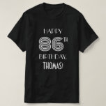 [ Thumbnail: Art Deco Inspired Style 86th Birthday Party Shirt ]