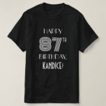 [ Thumbnail: Art Deco Inspired Style 87th Birthday Party Shirt ]