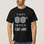 [ Thumbnail: Art Deco Inspired Style 88th Birthday Party Shirt ]