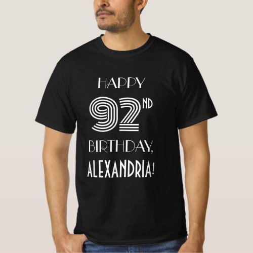 Art Deco Inspired Style 92nd Birthday Party Shirt