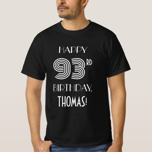 Art Deco Inspired Style 93rd Birthday Party Shirt