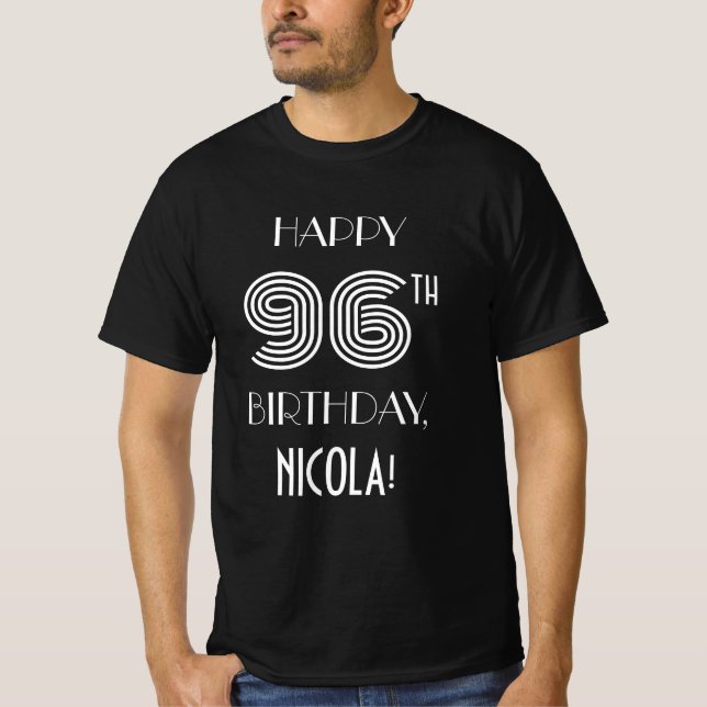 Art Deco Inspired Style 96th Birthday Party Shirt (Front)