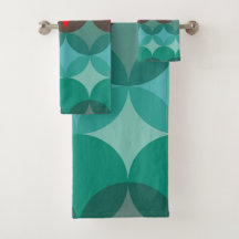 art deco inspired teal & red abstract