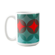 art deco inspired teal & red abstract