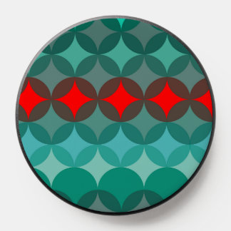 art deco inspired teal & red abstract PopSocket