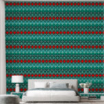art deco inspired teal & red abstract wallpaper<br><div class="desc">when i was making a fan-pattern, i was utilizing a machine made circle so that my shapes could be more similar. the shape began with me overlapping, slightly transparent, circles. I ended up really appreciating that aesthetic, so i made a bunch of versions in particular color palettes. they would be...</div>