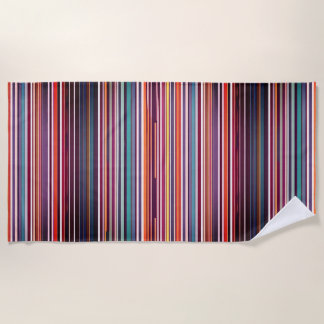 Art Deco Inspired Vertical Stripe Pattern Beach Towel