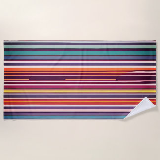 Art Deco Inspired Vertical Stripe Pattern Beach Towel