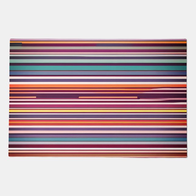 Art Deco Inspired Vertical Stripe Pattern Doormat (Front)