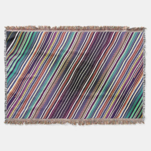 Art Deco Inspired Vertical Stripe Pattern Throw Blanket