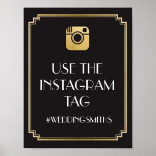 Art Deco Instagram Bar Sign Wedding Reception