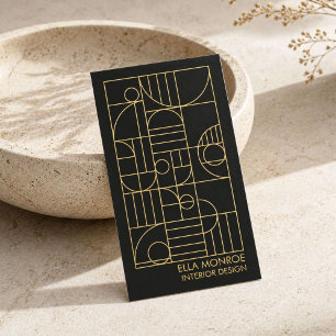 Art Deco Interior Designer Geometric Business Card