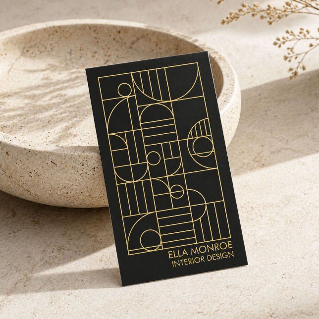 Art Deco Interior Designer Geometric Business Card (Creator Uploaded)