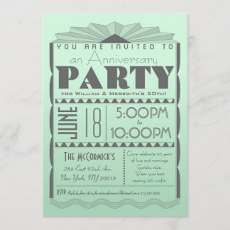 Art Deco Invitation - Gatsby Style- Custom Text