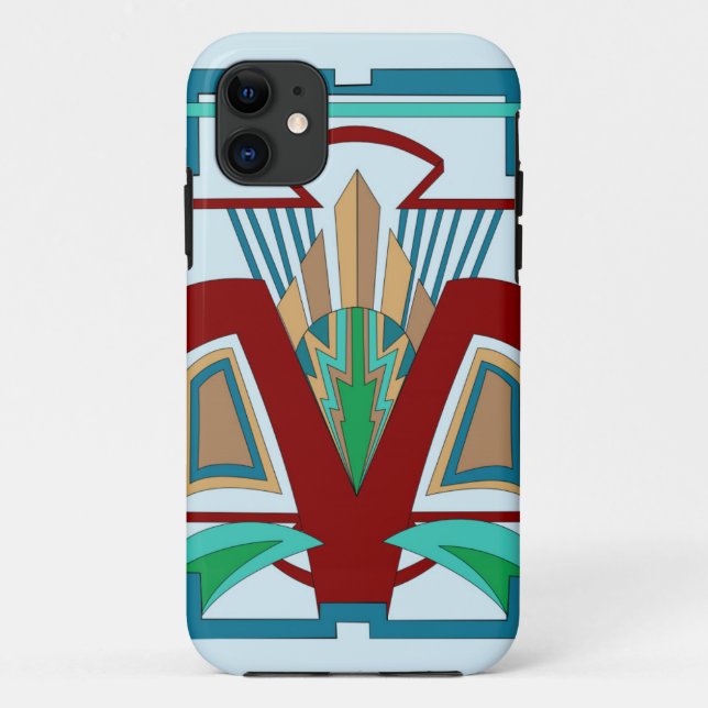 Art Deco iPhone 11 and up Case (Pale Blue) (Back)
