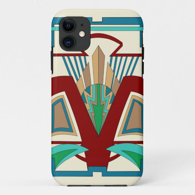 Art Deco iPhone 11 and up Case (Pale Yellow) (Back)