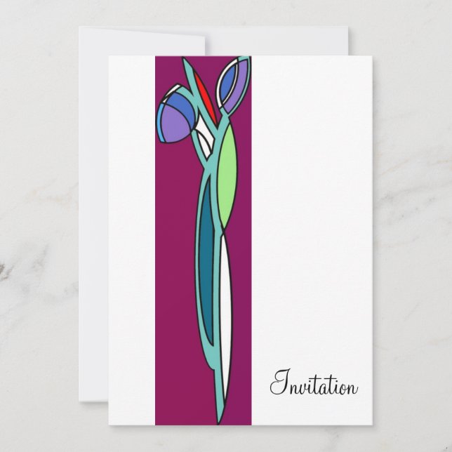 Art Deco Iris  - CP Invitation (Front)