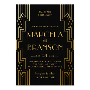 Art Deco Wedding Invitations 