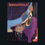 Art Deco Irresistible Mavis Perfume Poster<br><div class="desc">A beautiful image illustration by Fred L. Parker is "irresistible." This is a 1920's ad for the Mavis perfume and talcum fragrance in the red tin. A perfect print for framing or, sweet memorabilia for the lover of the Art Deco era! The purple and blue of her dress and backdrop...</div>