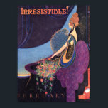 Art Deco Irresistible Mavis Perfume Poster<br><div class="desc">A beautiful image illustration by Fred L. Parker is "irresistible." This is a 1920's ad for the Mavis perfume and talcum fragrance in the red tin. A perfect print for framing or, sweet memorabilia for the lover of the Art Deco era! The purple and blue of her dress and backdrop...</div>