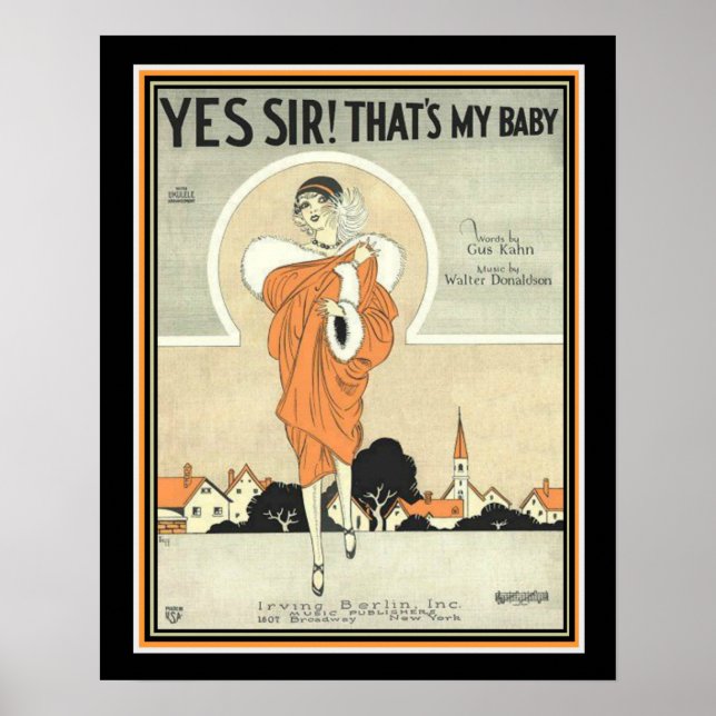 Art Deco Irving Berlin Sheet Music Print 16 x 20 (Front)