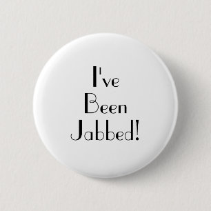 Art Deco Jabbed Vaccination Typography Button