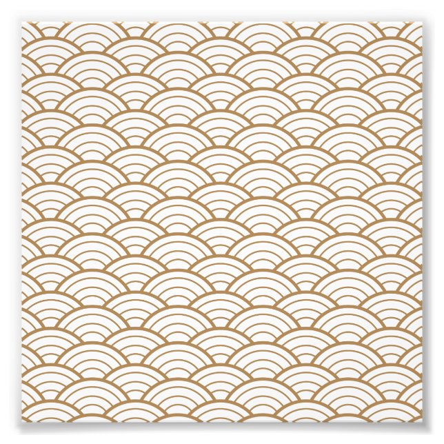 art deco,japanese fan pattern, gold,white,vintage, photo print (Front)