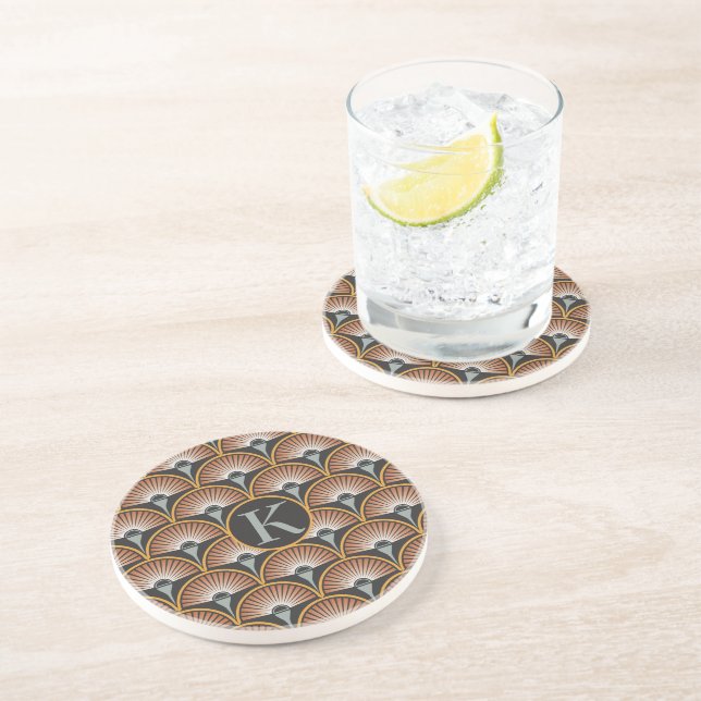 Art Deco Jazz Age Sunset Jukebox Coaster (Side)