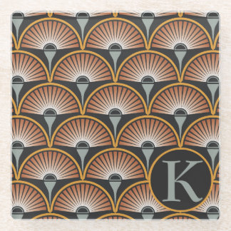 Art Deco Jazz Age Sunset Jukebox Glass Coaster