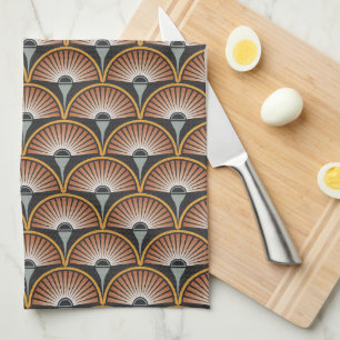 Art Deco Jazz Age Sunset Jukebox Kitchen Towel