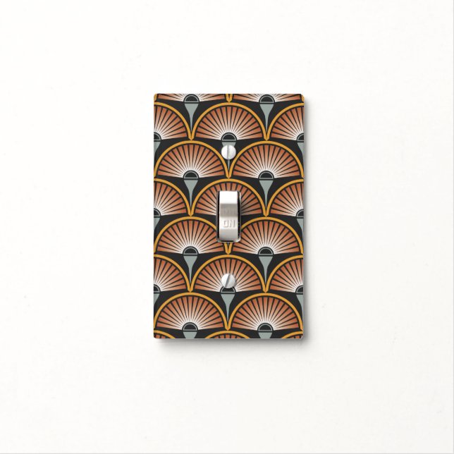 Art Deco Jazz Age Sunset Jukebox Light Switch Cover (In Situ)