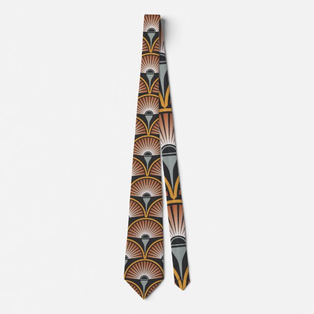 Art Deco Jazz Age Sunset Jukebox Neck Tie (Front)