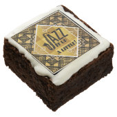 Art Deco Jazz It Up Horn New Year's Eve Party Brownie (Angled)