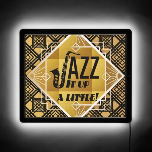 Art deco jazz saxophone black gold music