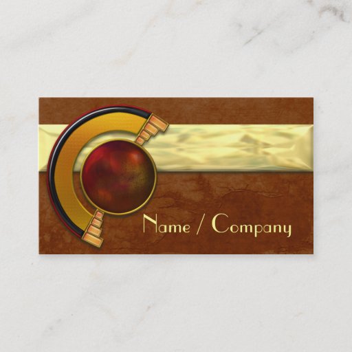 Customizable Art Deco Jewels Tan Business Card