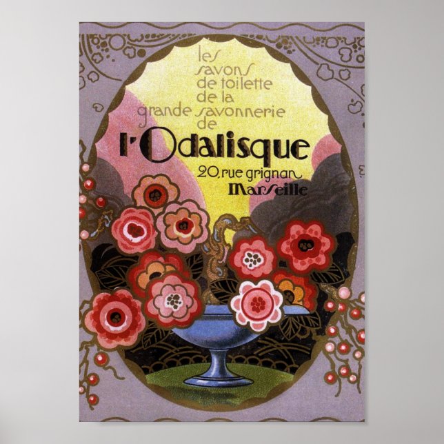 Art Deco Label Odalisque Toilette Poster (Front)