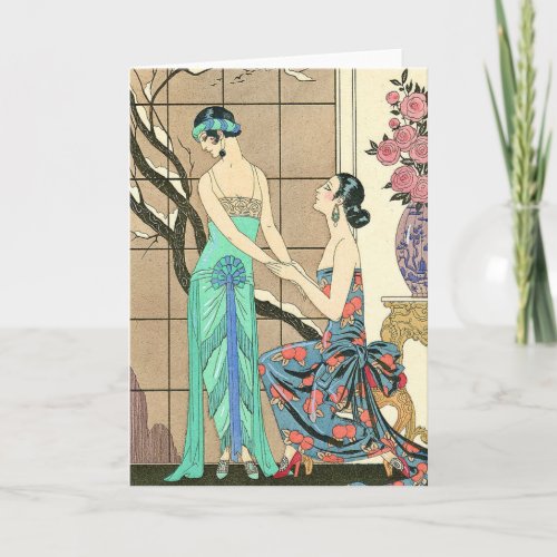 Art Deco Ladies By the Window Greeting Card