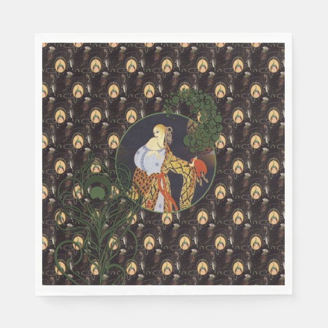 Art Deco ladies Paper Napkins (Front)